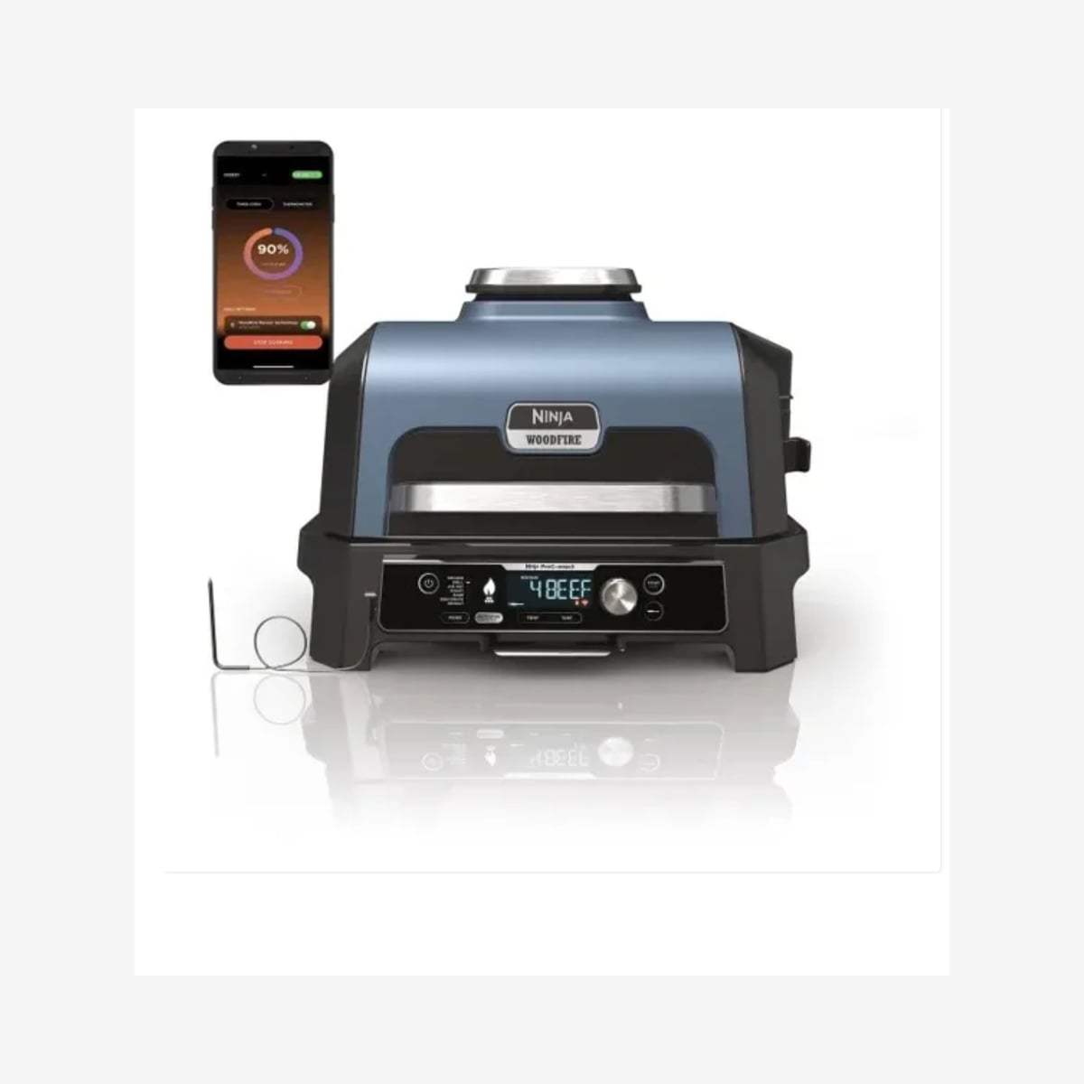 Barbecue électrique NINJA Woodfire Pro Connect XL - 7 en 1 avec fumoir et thermosonde