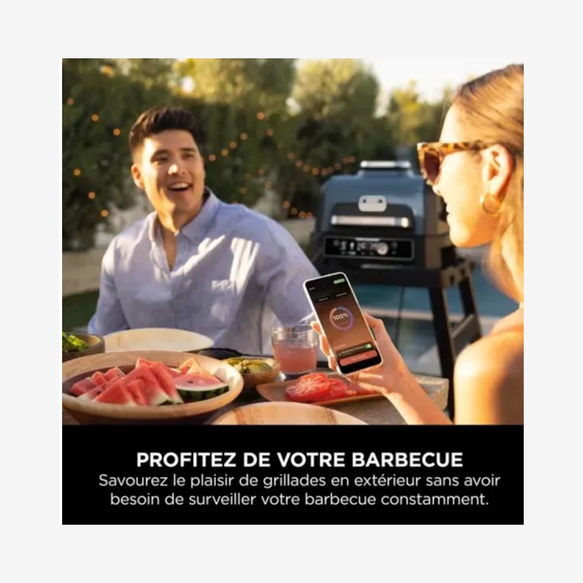 Barbecue électrique NINJA Woodfire Pro Connect XL - 7 en 1 avec fumoir et thermosonde