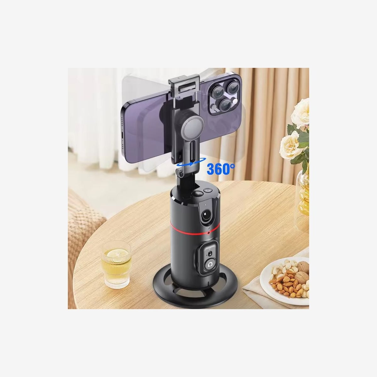 Stabilisateur de téléphone intelligent avec suivi du visage et lumière de remplissage pour des vidéos fluides